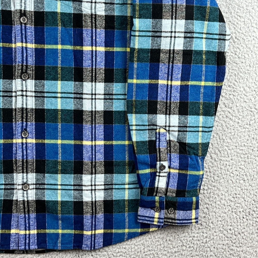 Carbon 2‎ Cobalt Shirt Jacket Mens XL Blue Green Plaid Flannel Lined Shacket - Picture 3 of 13